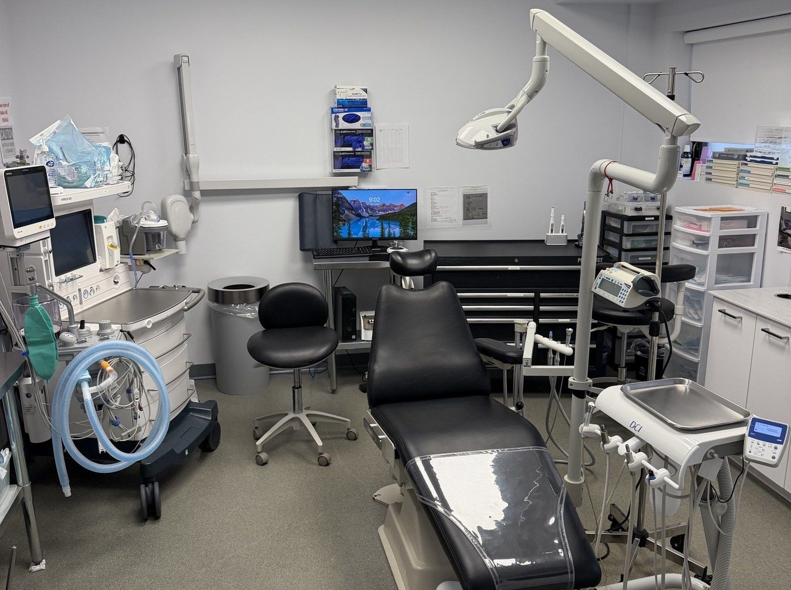 The sedation and anesthesia suite at Hanover Dental Sedation, equipped with patient monitoring