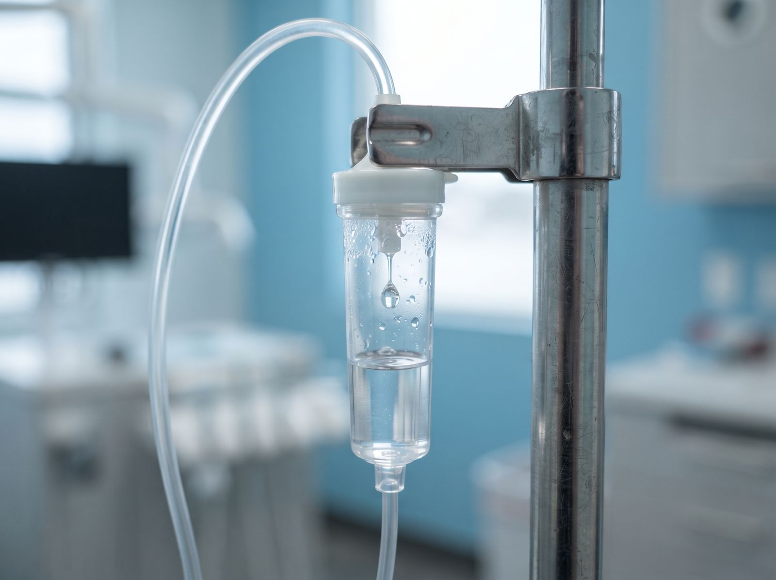 An IV infusion line prepared for intravenous sedation at Hanover Dental Sedation